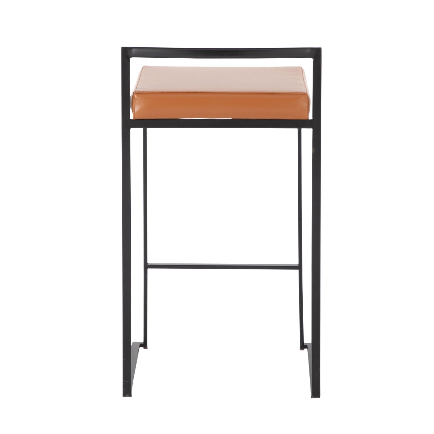 Fuji - Contemporary Stackable Counter Stool (Set of 2) - Black / Camel