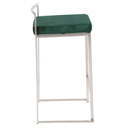 Fuji - Contemporary Stackable Counter Stool (Set of 2) - Green