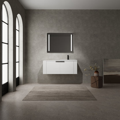 Modern 48" Bathroom Vanity Sink Combo With Spacious Storage - White