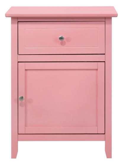 Chic Transitional Nightstand - Pink