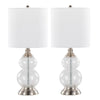 Belle - Contemporary Clear Wrinkle Lamp (Set of 2) - Nickel / White