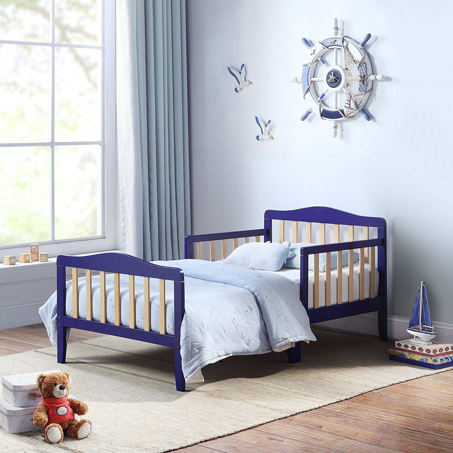 Twain - Toddler Bed - Blue/Natural