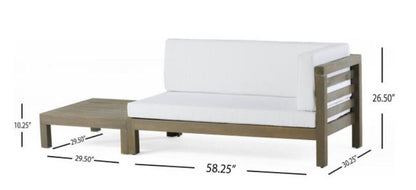 Oana - Right Corner Bench And Coffee Table - White