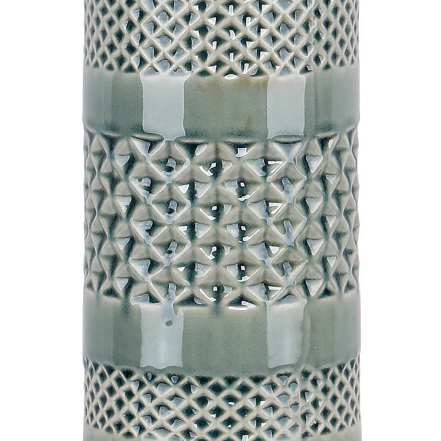 Casa - Contemporary Table Lamp (Set of 2) - Sage Green Crackle / Polished Nickel / White