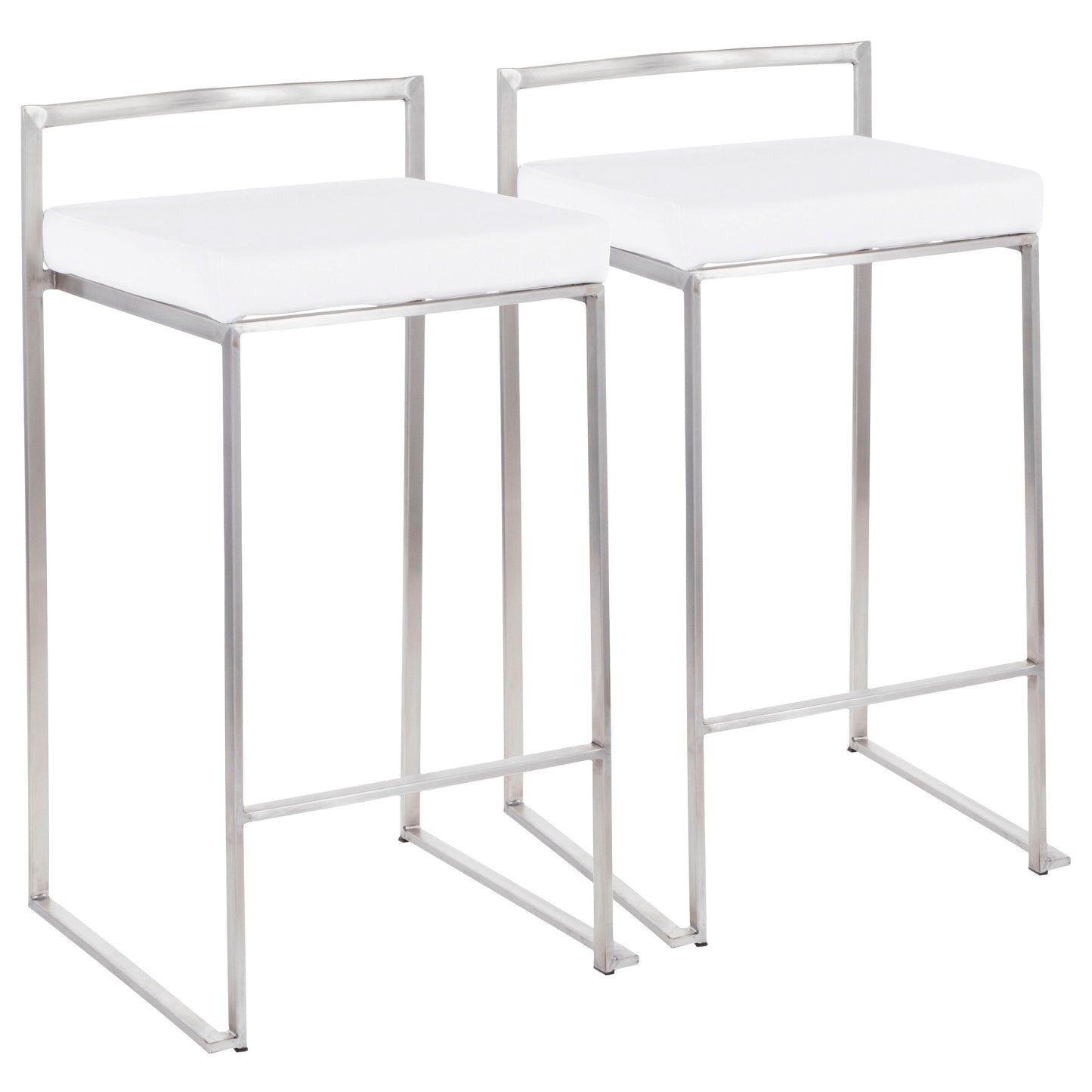 Fuji - Contemporary Stackable Counter Stool (Set of 2) - White