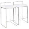 Fuji - Contemporary Stackable Counter Stool (Set of 2) - White