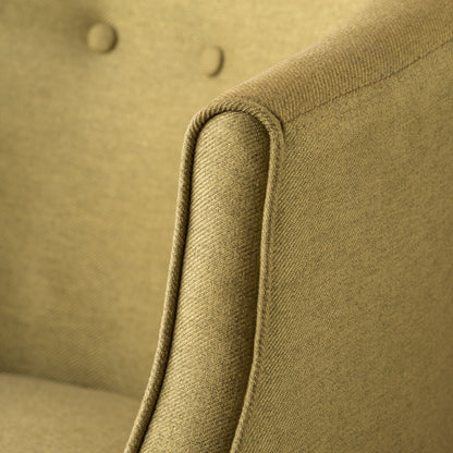 Contemporary Upholstered Club Chair With Button Tufting - Green