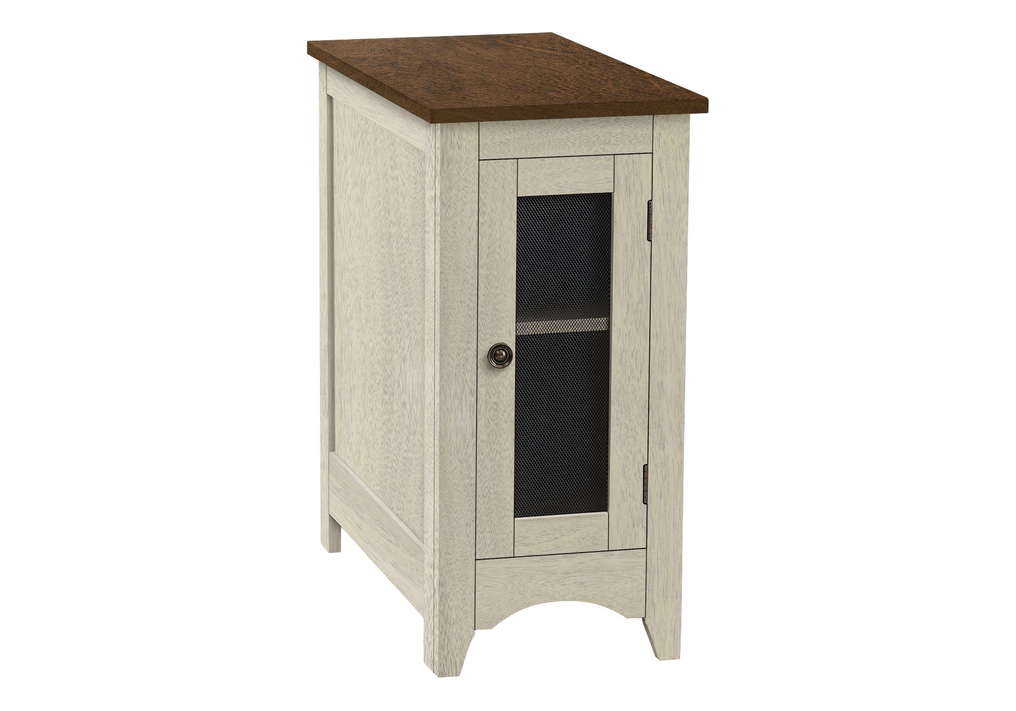 Accent End Table Transitional - White