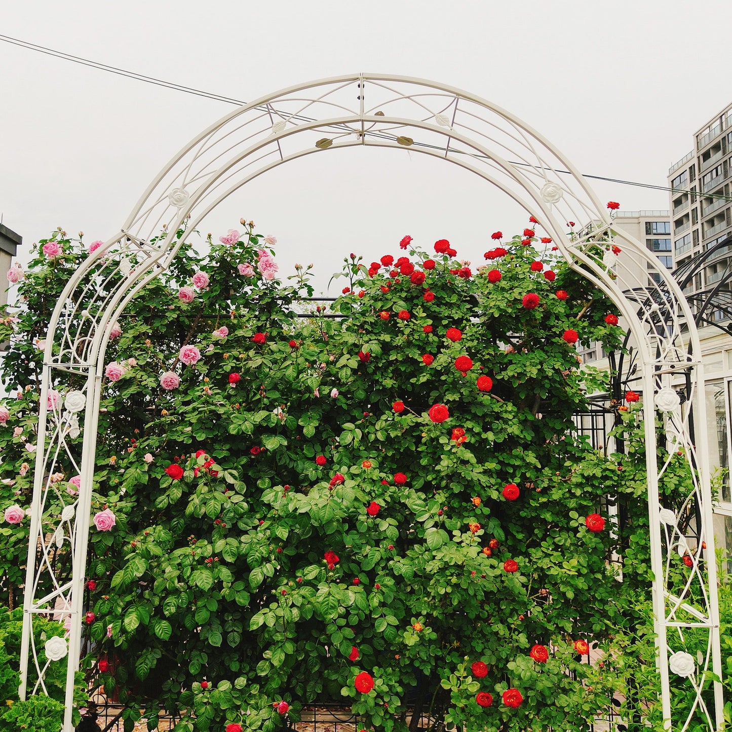 Metal Garden Arch Assemble Freely With 8 Styles Garden Arbor Trellis Climbing Plants Support Rose Arch Outdoor Arch Wedding Arch Party Events Archway - Cream White