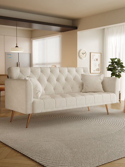 Convertible Double Folding Living Room Sofa Bed - Beige
