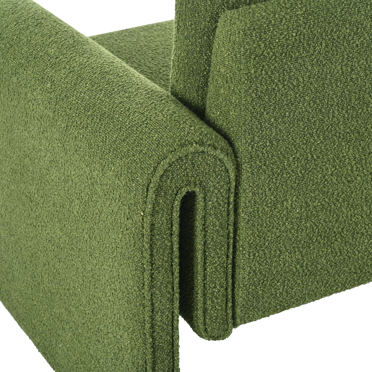 Modern Boucle Upholstered Accent Chair Sturdy Support & Luxurious Comfort Solid, Manufactured Wood - Green