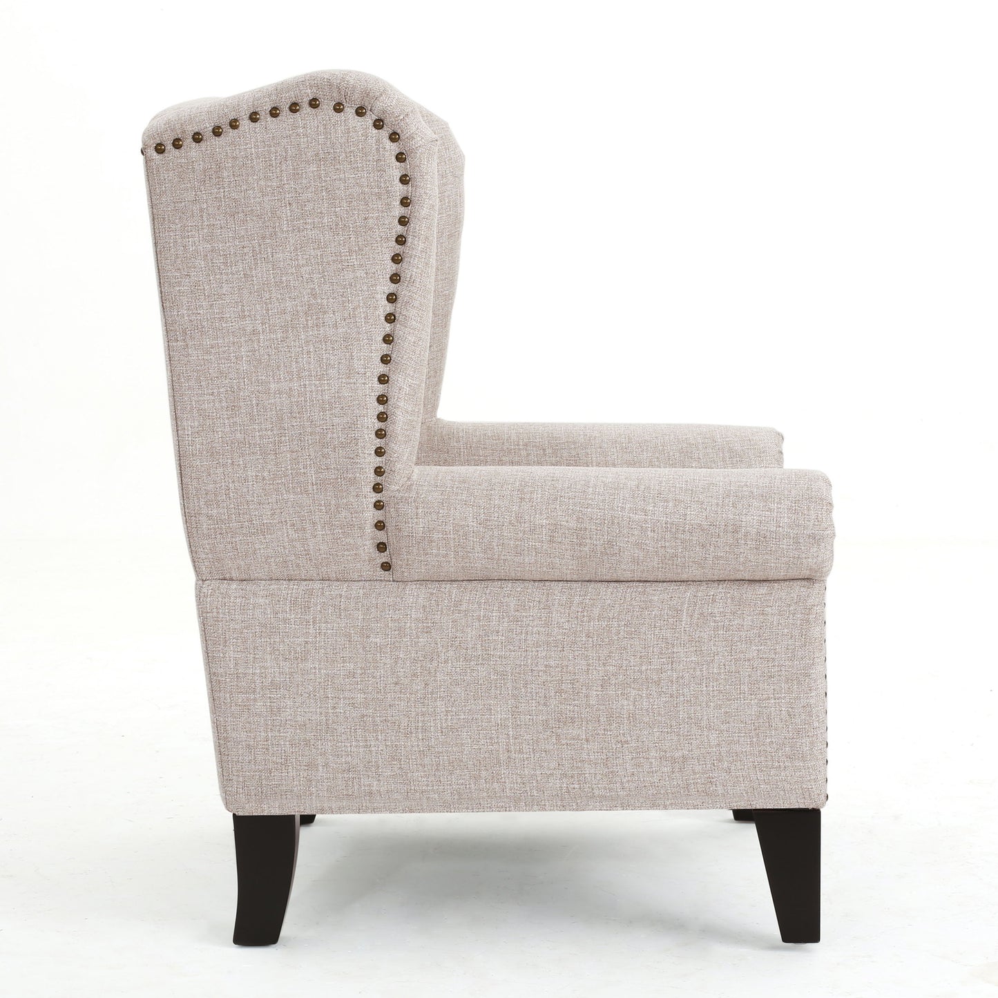 Upholstered Accent Chair, Mid Century Modern Arm Chair, Reading Chair For Living Room, Bedroom - Beige