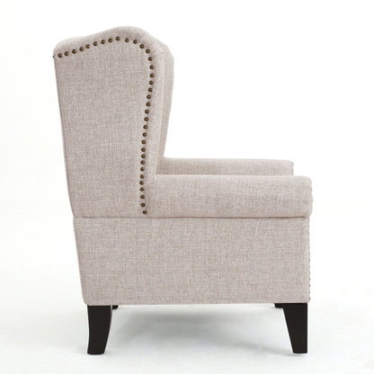 Upholstered Accent Chair, Mid Century Modern Arm Chair, Reading Chair For Living Room, Bedroom - Beige