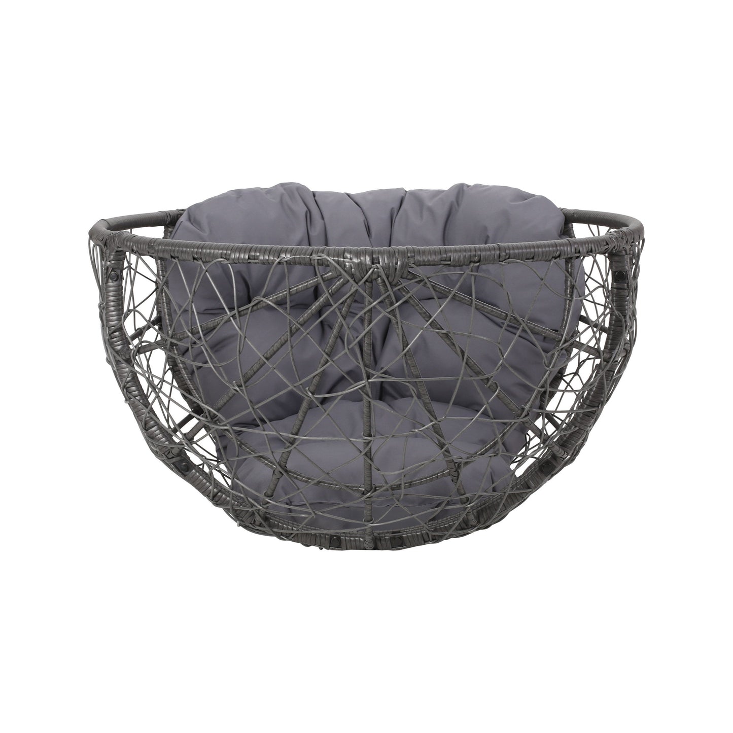 Cosmos - Round Hammered Iron Teardrop Chair - Gray