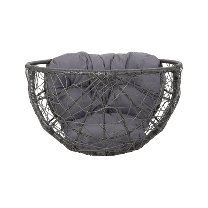Cosmos - Round Hammered Iron Teardrop Chair - Gray