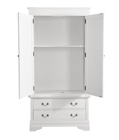 Elegant Traditional Armoire - White