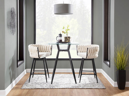 Clara - Mid-Century Modern Square Counter Table - Black / Clear