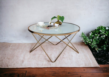 Valora - Glass Top Coffee Table - Champagne