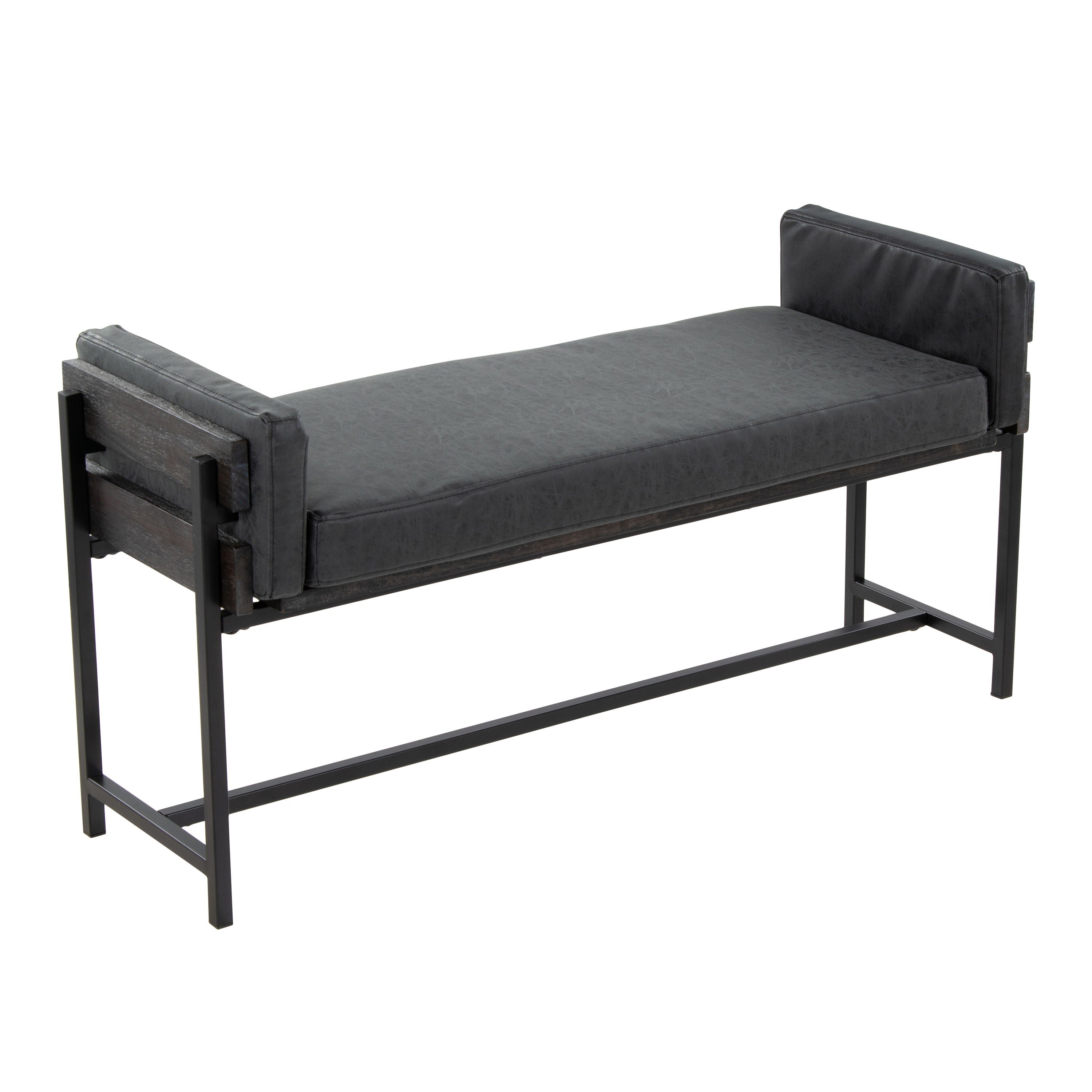 Kari - Farmhouse Bench - Black / Gray / Black