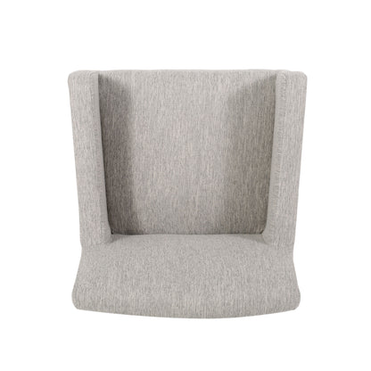 Charmed Upholstered Counter Stool With H Frame Base And Round Arms - Light Gray