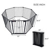 Adjustable Safety Gate 8 Panels Play Yard Metal Doorways Fireplace Fence Christmas Tree Fence Gate For House Stairs Gate Prohibited Area Fence - Black