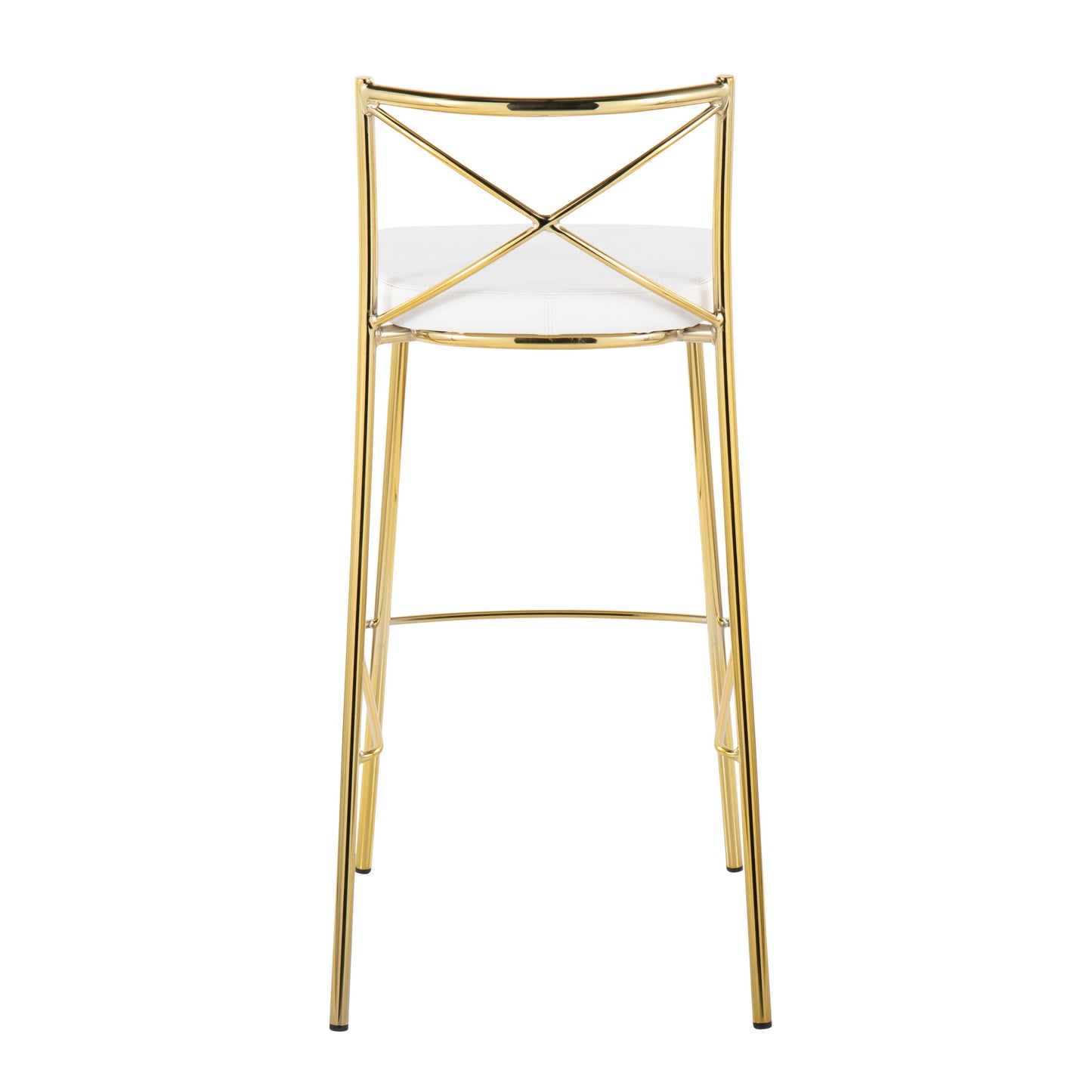 Modern Charlotte - Contemporary Fixed Height Barstool (Set of 2) - Gold / White