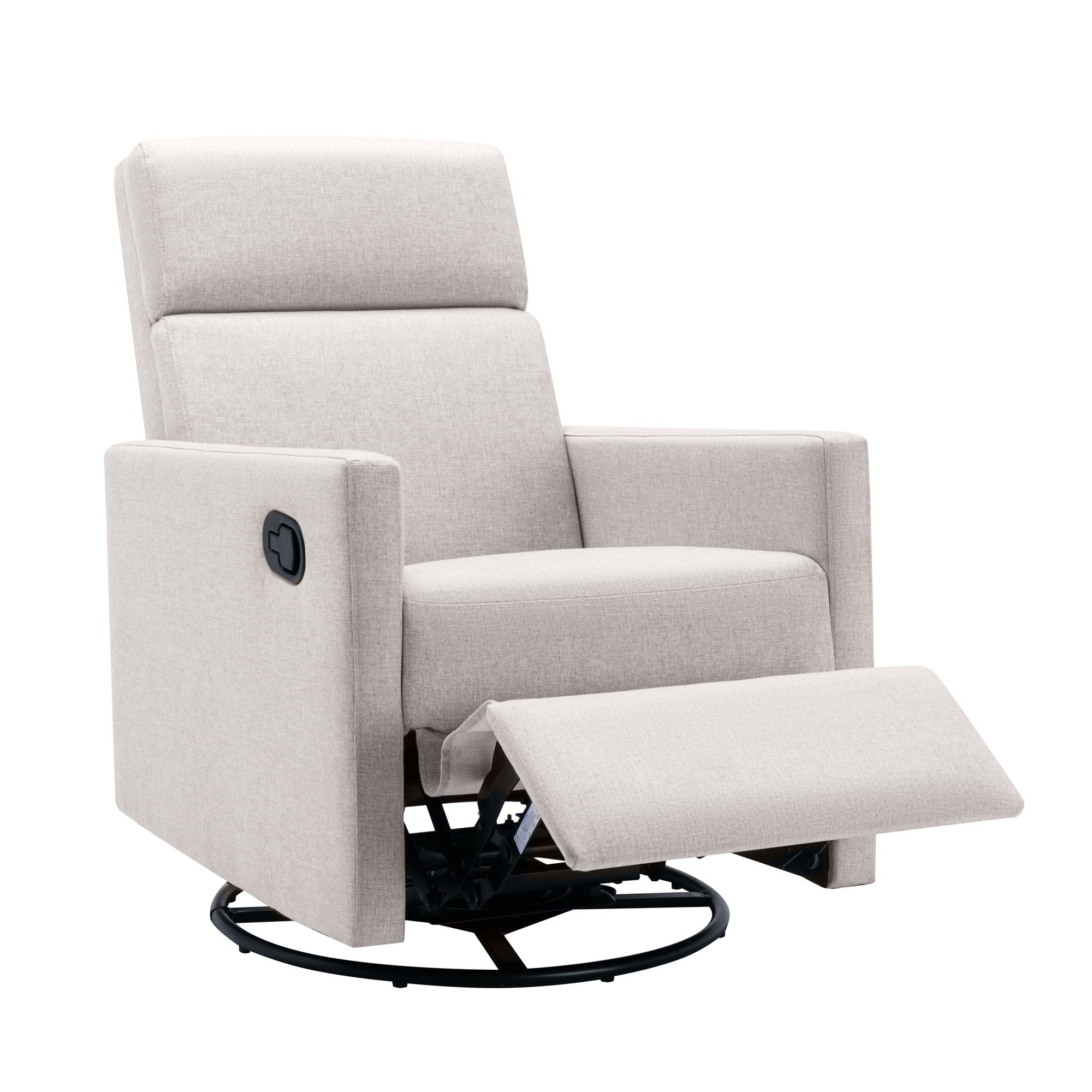 Modern Upholstered Rocker Nursery Chair Plush Seating Glider Swivel Recliner Chair - Tan