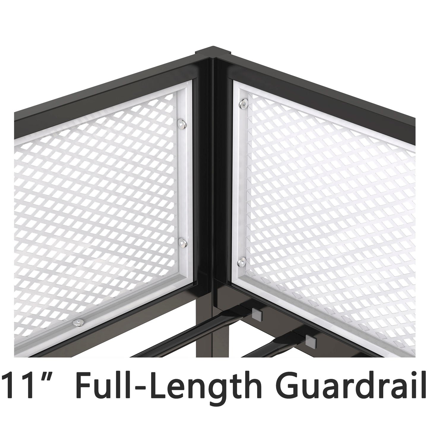 Adam - Twin Over Full Bunk Guard Rail - Black With White Mesh