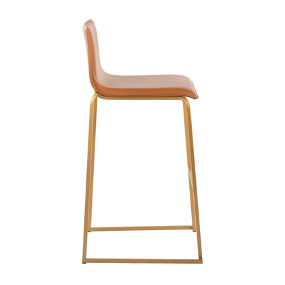 Mara - Contemporary Barstool (Set of 2) - Gold / Camel