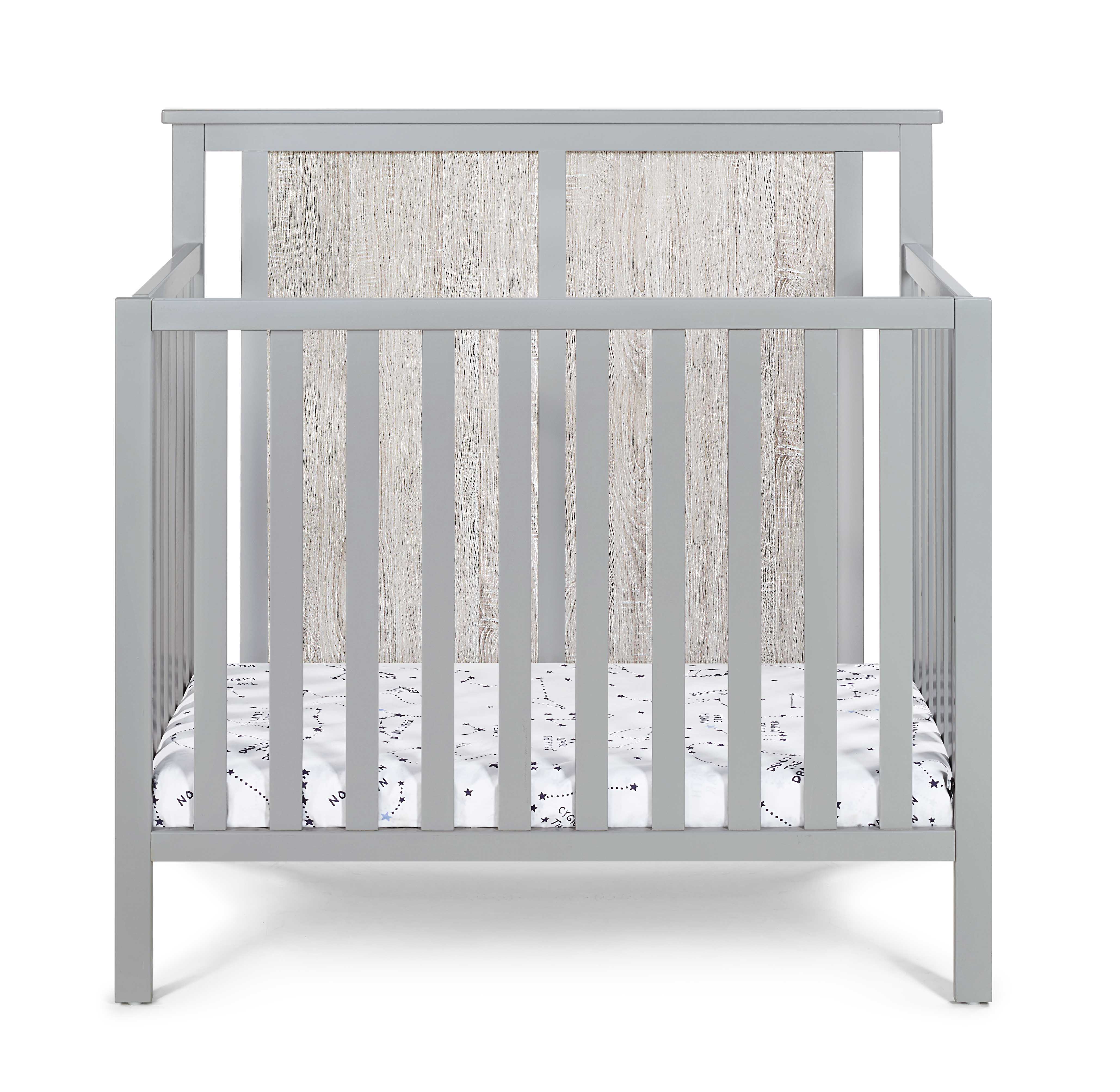 Connelly - Mini Crib With Mattress Pad - Gray, Rockport Gray