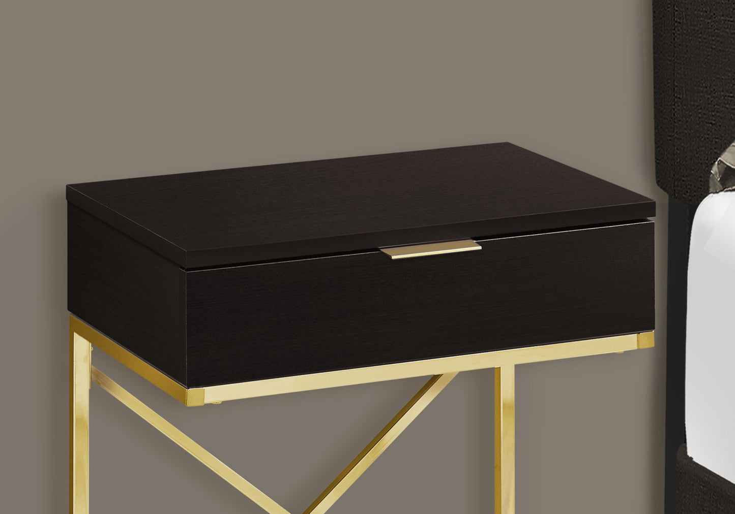Accent Side Table, Storage Drawer, Contemporary & Modern - Espresso