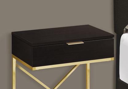 Accent Side Table, Storage Drawer, Contemporary & Modern - Espresso