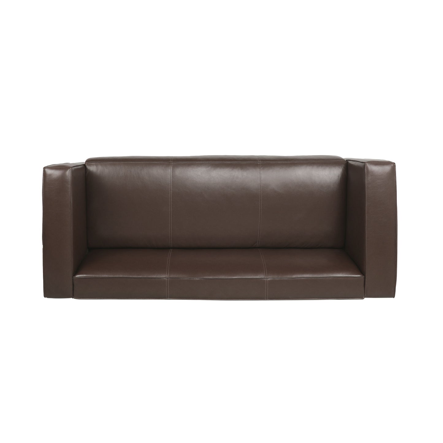 Contemporary 3 Seater Sofa With Tuxedo Design - Dark Brown