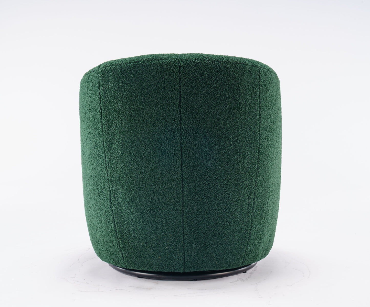 Teddy Fabric Swivel Accent Armchair Barrel Chair With Black Powder Coating Metal Ring - Dark Green