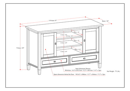 Warm Shaker - Handcrafted TV Media Stand - Russet Brown
