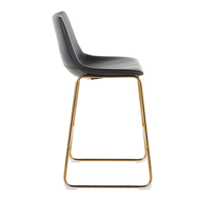 Duke - Contemporary Counter Stool (Set of 2) - Gold / Black