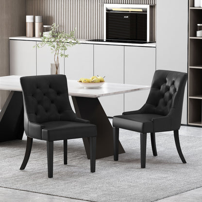 Cheney - Dining Chair (Set of 2) - Contemporary Style With Tufted Diamond Stitching - Black