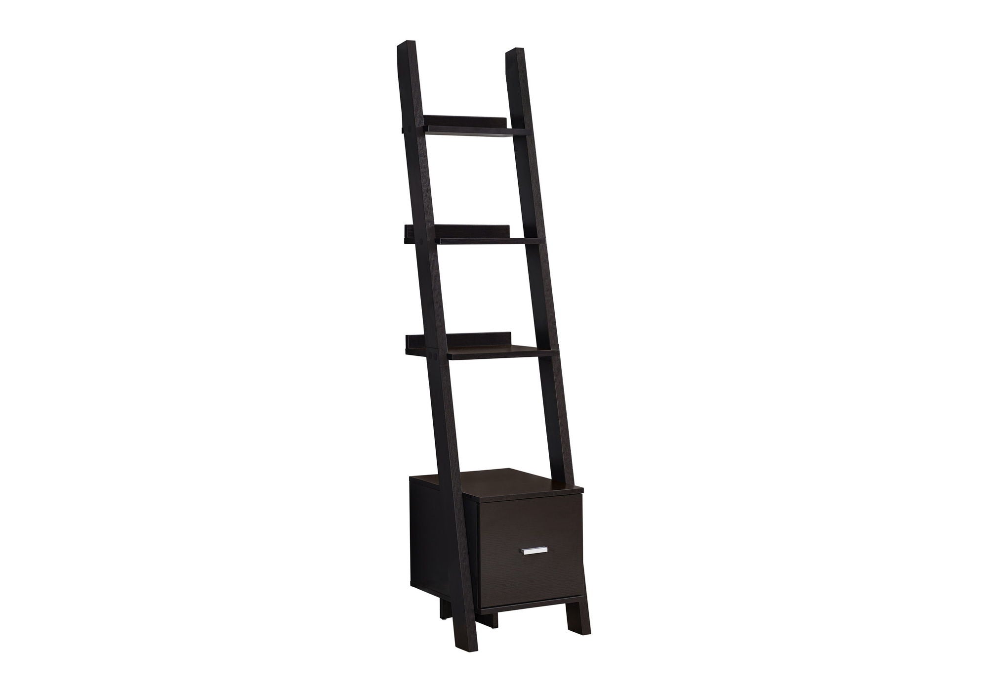 Bookshelf, Bookcase, Etagere, Corner, Ladder, For Office, Contemporary & Modern - Espresso