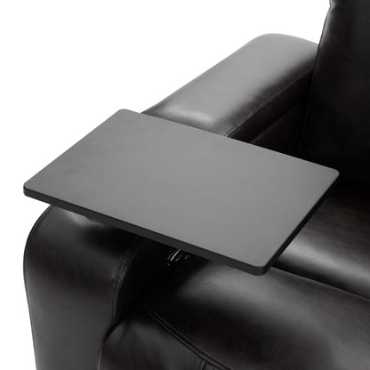 Power Motion Recliner With USB Charging Port And Hidden Arm Storage 2 Convenient Cup Holders Design And 360 Degree Swivel Tray Table - Black