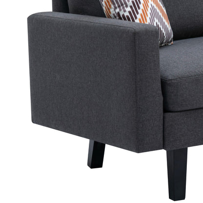 Bahamas - Sofa With 2 Throw Pillows - Dark Gray