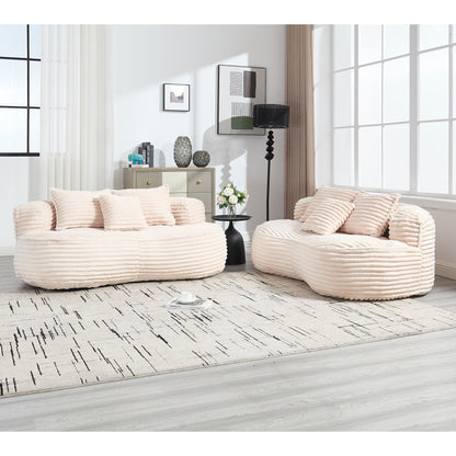 Bean Bag Sofa Lazy Sofa Comfort Lounger High Back Chair For Adults And Kids, Indoor & Outdoor - Beige