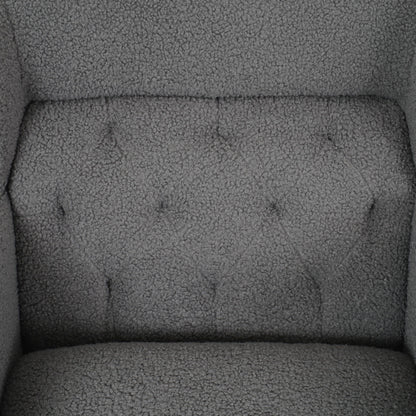 Upholstered Accent Chair Tufted Armchair For Living Room - Dark Gray