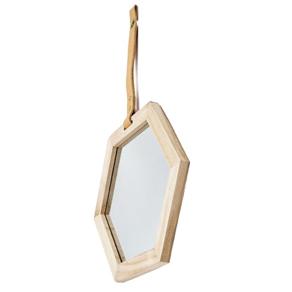 Harlan - Hexagon Mirror, 2 Pieces Wall Accent - Beige Brown