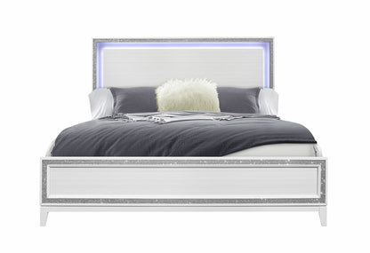 Almera - King Bed Glitter - White