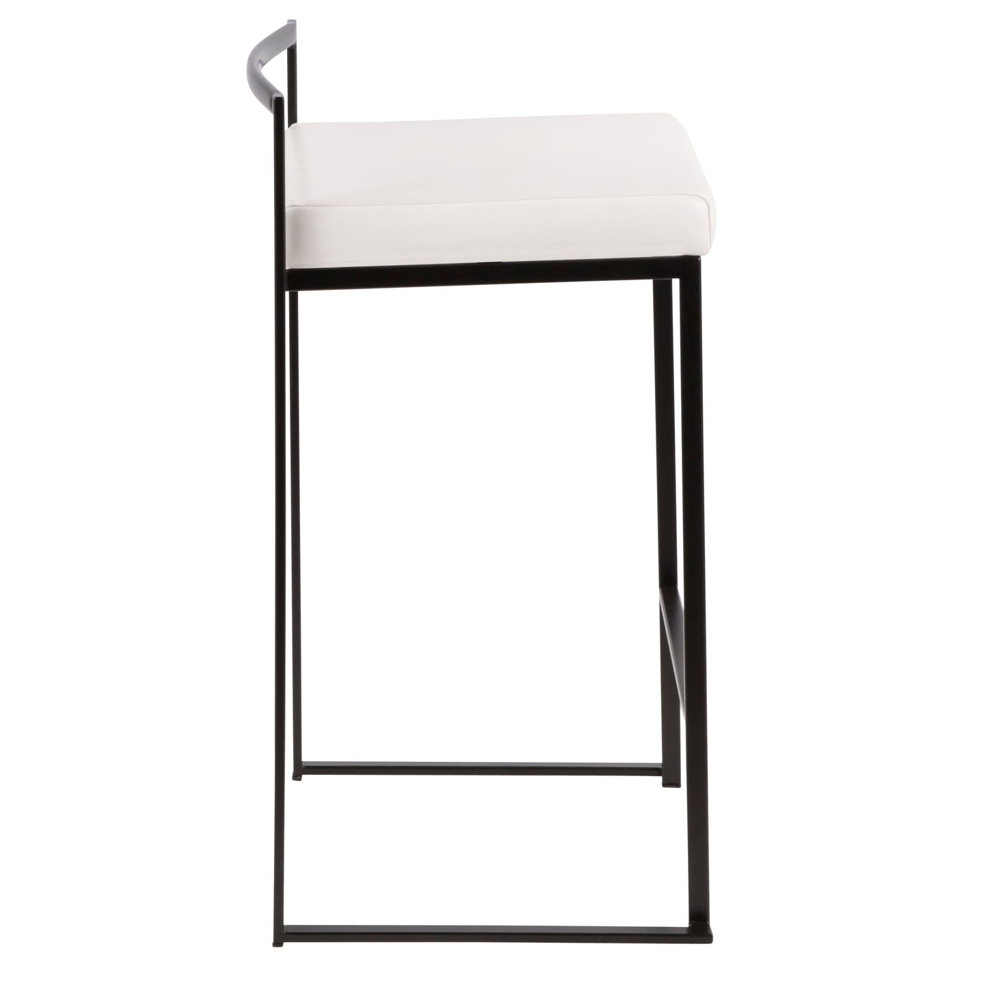 Fuji - Contemporary Stackable Counter Stool (Set of 3) - Black / White