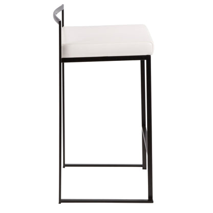 Fuji - Contemporary Stackable Counter Stool (Set of 3) - Black / White