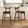 Hester - Upholstered Square Bar Chair (Set of 2) - Black / Brown
