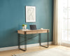 Computer Desk Writing Desk With One Drawer Metal Legs And USB Outlet Port - Light Brown / Black