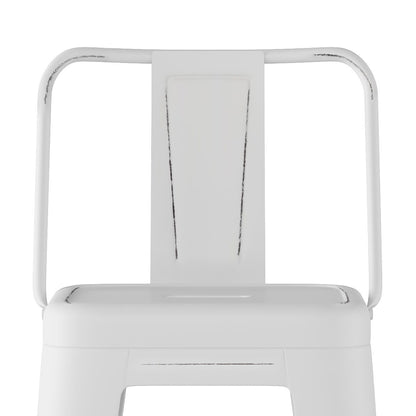 Rayne - Metal Bar Stool (Set of 2) - Distressed White