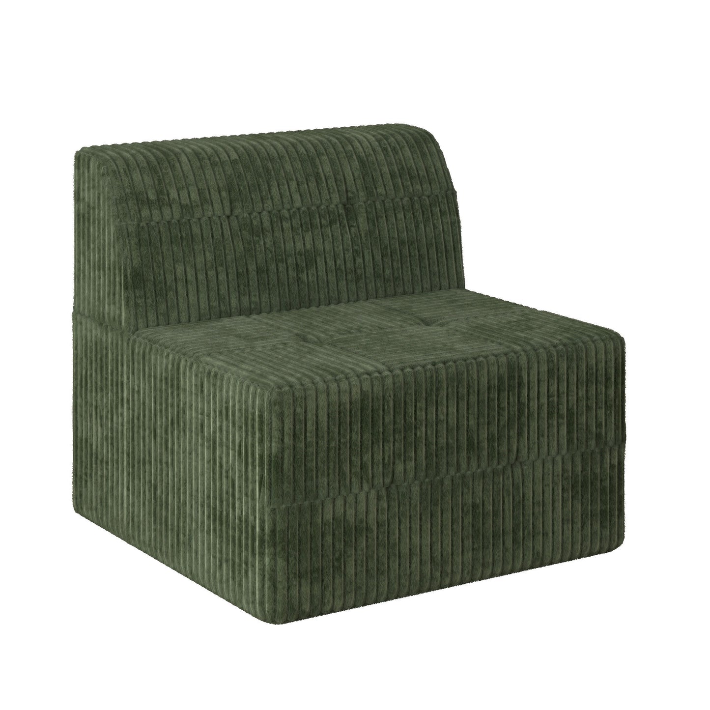 Modern Minimalist Corduroy Single Seat Sofa Comfy Sleeper Couch For Living Room Bedroom - Green